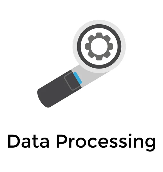 Procesamiento Datos Icono Plano — Vector de stock