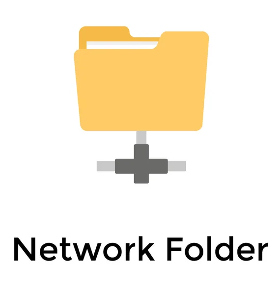 Netzwerkordner Flaches Icon Design — Stockvektor