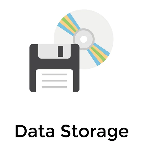 Data Storage Platt Ikon Design — Stock vektor