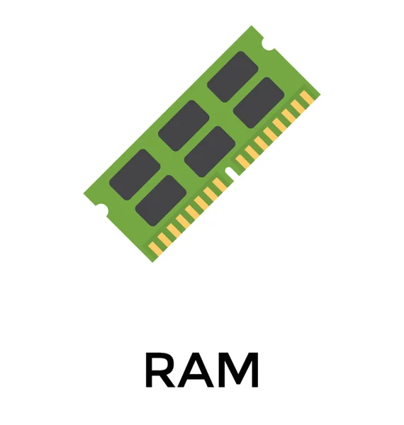 Ram Diseño Icono Plano Memoria Acceso Aleatorio — Archivo Imágenes Vectoriales