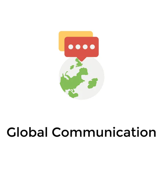 Плоская Иконка Глобальной Коммуникации — стоковый вектор