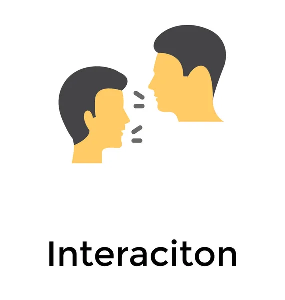 Interaction Flat Icon Design — Stock Vector