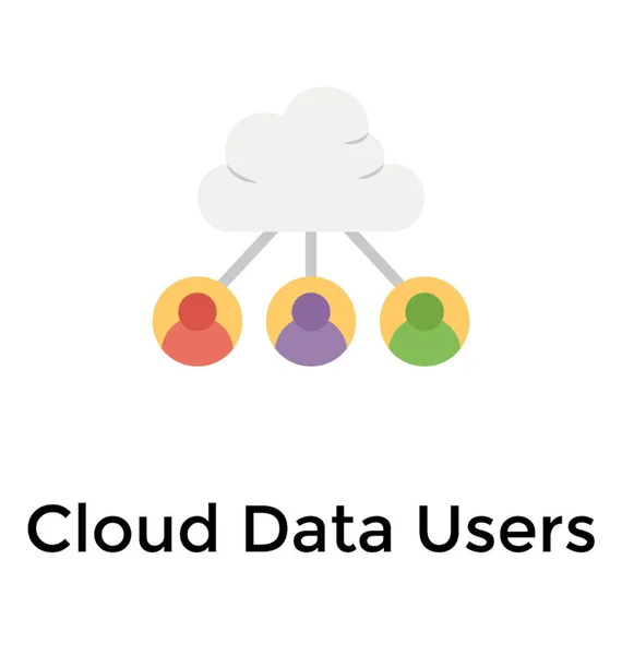 Concetto Cloud Data User Cloud Hosting — Vettoriale Stock