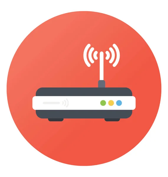 Wifi Router Sima Lekerekített Vektor Ikon — Stock Vector