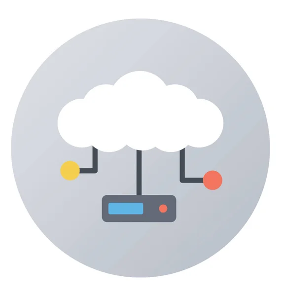 Cloud Networking Flat Rounded Vector Icon — стоковый вектор