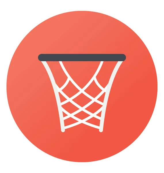 Basketballnetz Flache Abgerundete Vektorsymbole — Stockvektor