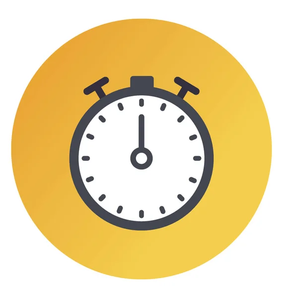 Stopwatch Plat Afgeronde Vector Pictogram — Stockvector