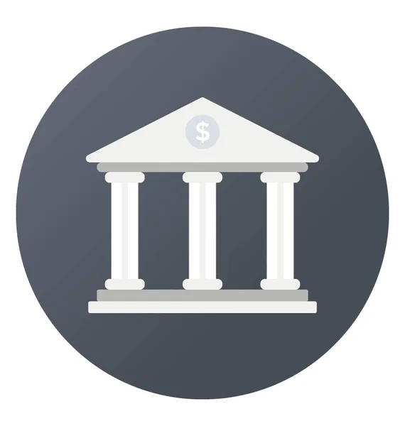 Плоский Округлый Векторный Значок Банка — стоковый вектор