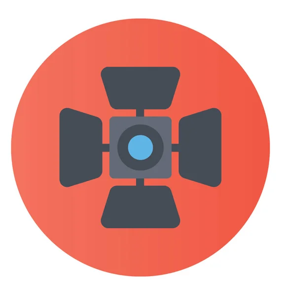Icône Vectorielle Arrondie Plate Caméra Trépied — Image vectorielle