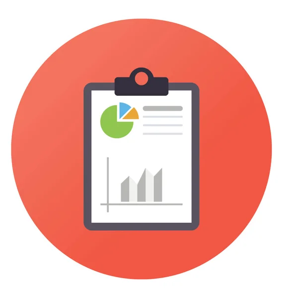 Icono Vector Redondeado Plano Del Informe Empresarial — Archivo Imágenes Vectoriales