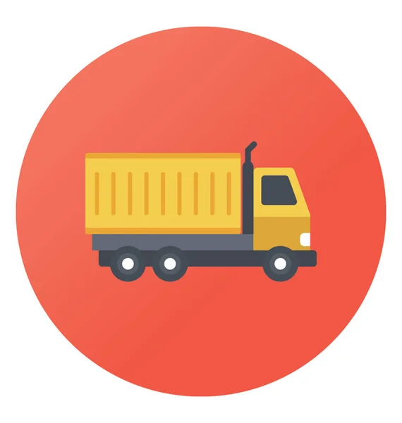 Ikona Płaskie Wektor Zaokrąglona Cargo Truck — Wektor stockowy