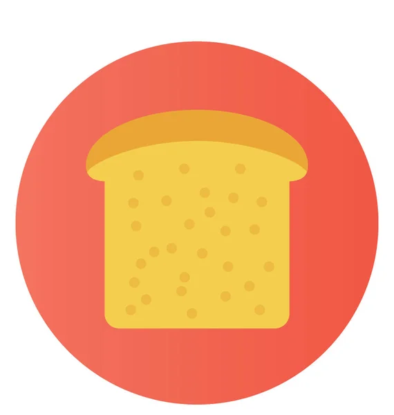 トーストのフラットの丸みを帯びたベクトル アイコン — ストックベクタ