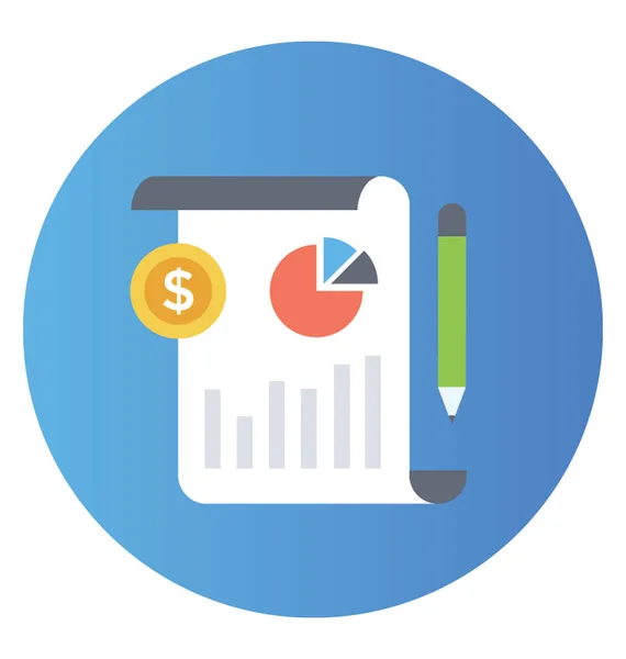 Flat Rounded Vector Icon Business Analysis — Stock Vector