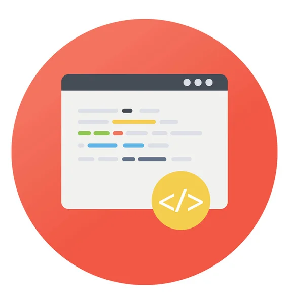 Computerprogrammierung Flaches Gerundetes Vektorsymbol — Stockvektor