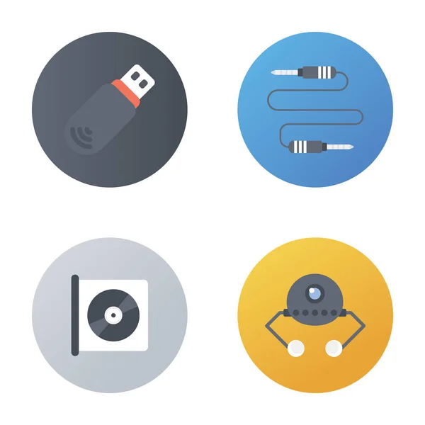 Flat Rounded Collection Icons — Stock Vector