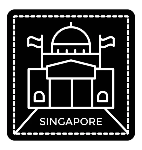 Rótulo Passaporte Carimbo Singapore — Vetor de Stock