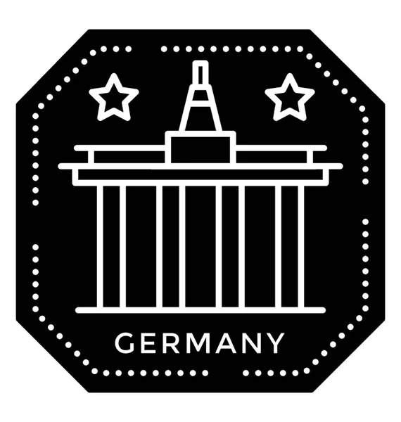 Tyskland Stämpel Logo Ikon — Stock vektor