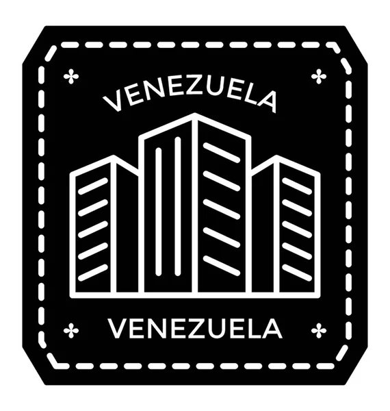 Venezuela Sello Icono Sólido — Vector de stock