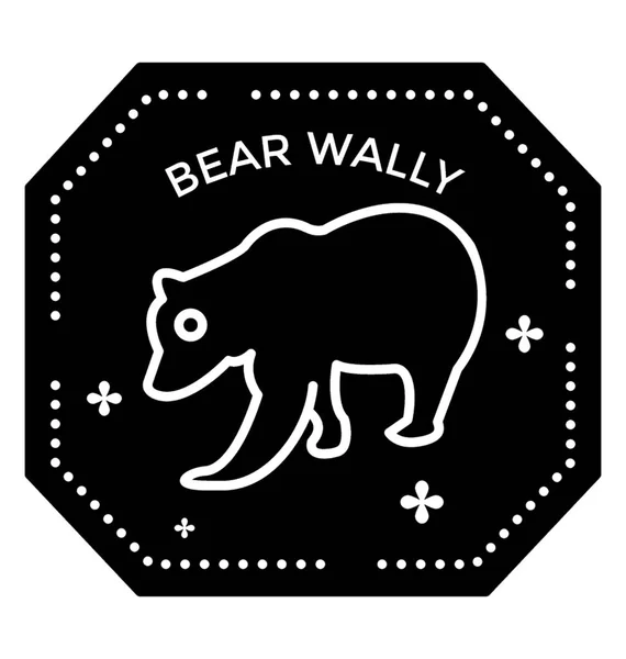 Kinderspiel Bär Wally Glyphen Symbol — Stockvektor