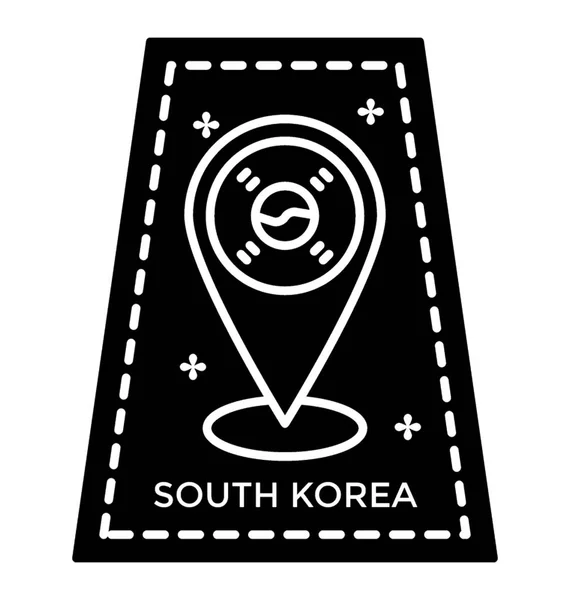 Diseño Icono Sello Corea Del Sur — Vector de stock