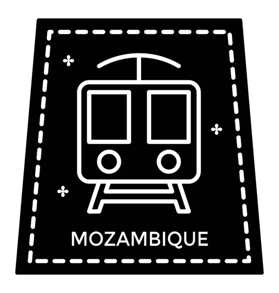 Ikon Solid Stempel Mozambik - Stok Vektor