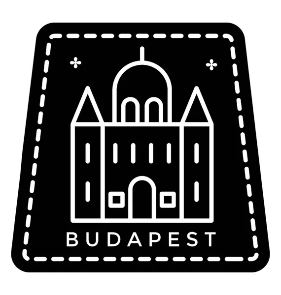 Huvudstaden Ungern Budapest Stämpel Ikonen — Stock vektor