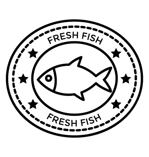 Travel Stamp Fresh Fish Stamp Icon — Stock Vector