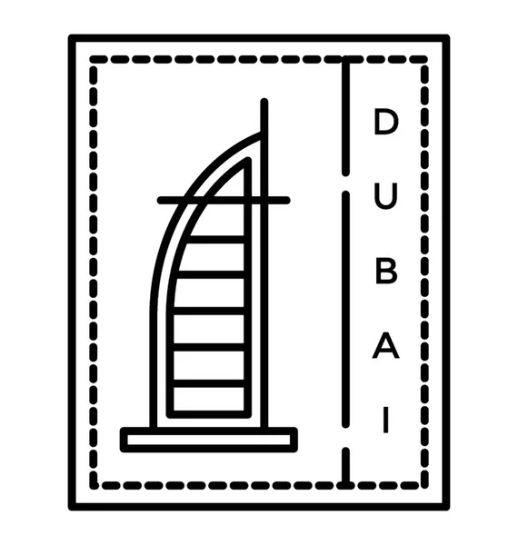 Dubai Etikett Resor Stämpel — Stock vektor