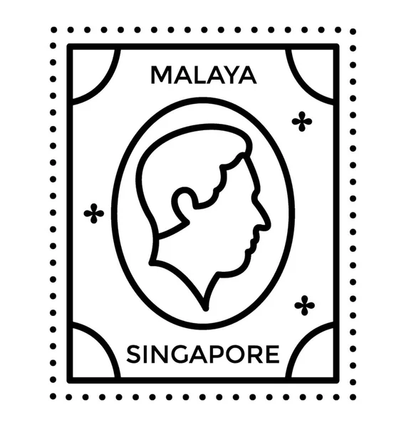 Útlevél Címke Bélyeg Szingapúr — Stock Vector