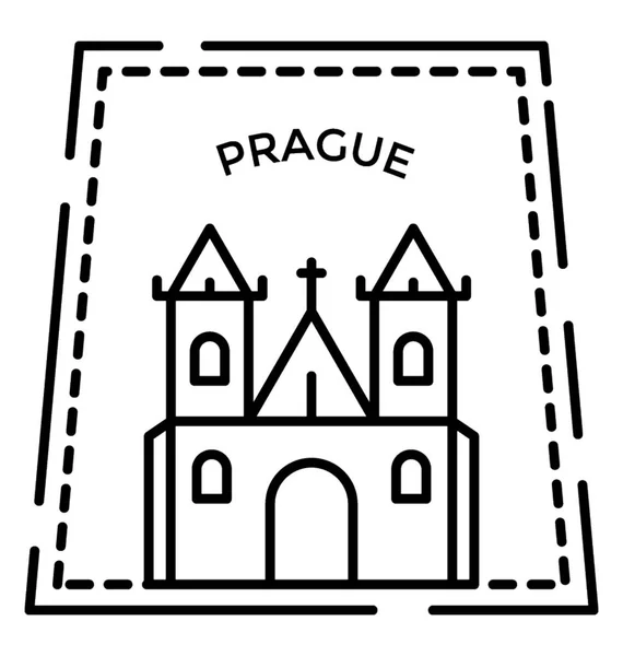 Cestovní Razítka Praha Popisek — Stockový vektor
