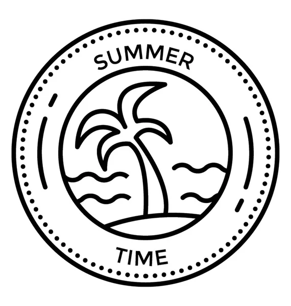 Summer Time Stamp Line Icon — Stock Vector