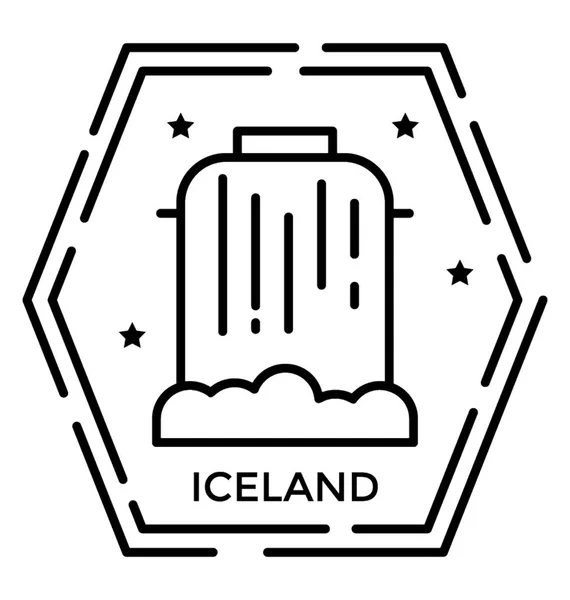 Иконка Линии Почтовой Марки Исландии — стоковый вектор