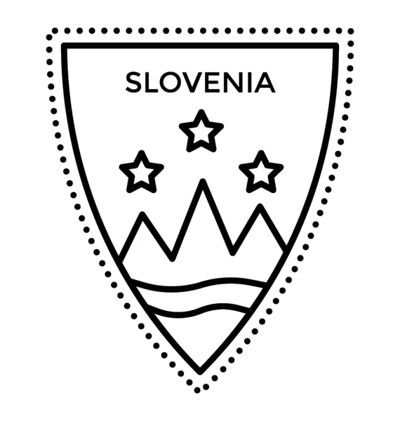 Ikona Čáry Monogram Slovinsko — Stockový vektor