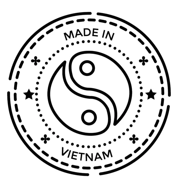 Podróży Etykiety Wietnam Znaczek Linii Ikona — Wektor stockowy