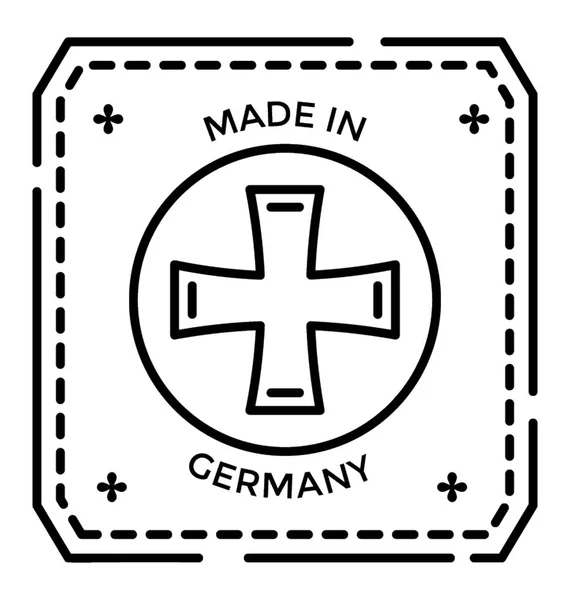 Wyprodukowane Niemczech Niemcy Pieczęć Pieczęć Linii Ikona — Wektor stockowy