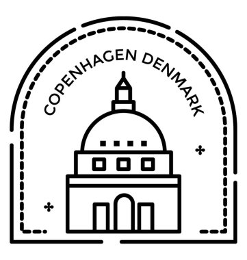 Copenhagen Danimarka satırı simgesi tasarım 