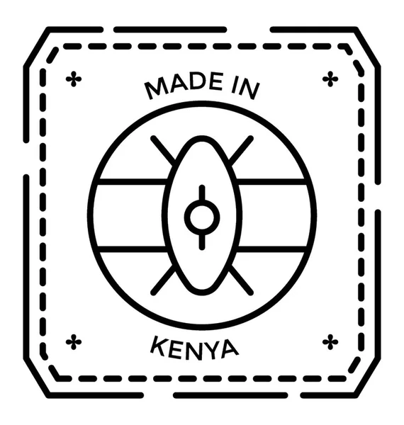 Wykonane Kenii Kenia Pieczęć Pieczęć Linii Ikona — Wektor stockowy