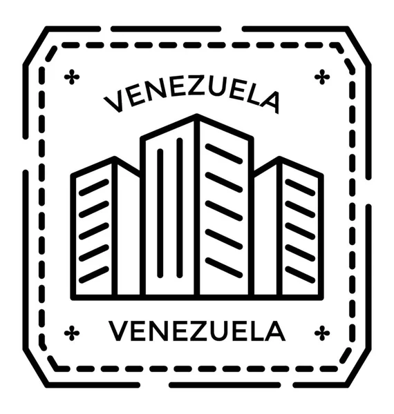 Venezuela Stamp Line Icon — Stock Vector