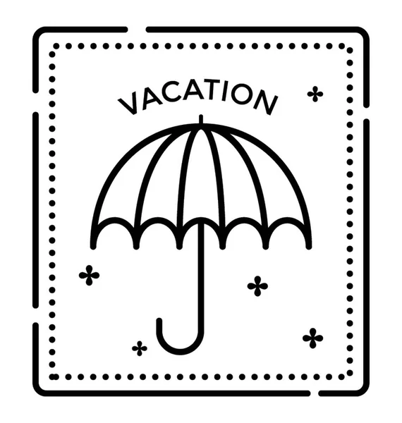 Travel Logo Vacation Stamp Line Icon — Stock Vector