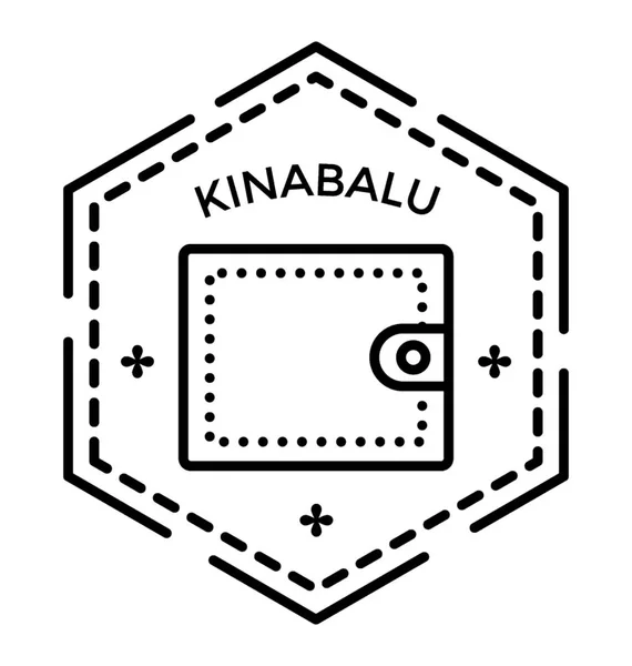 Etiqueta Kinalbalu Icono Del Logotipo Del Estado — Archivo Imágenes Vectoriales