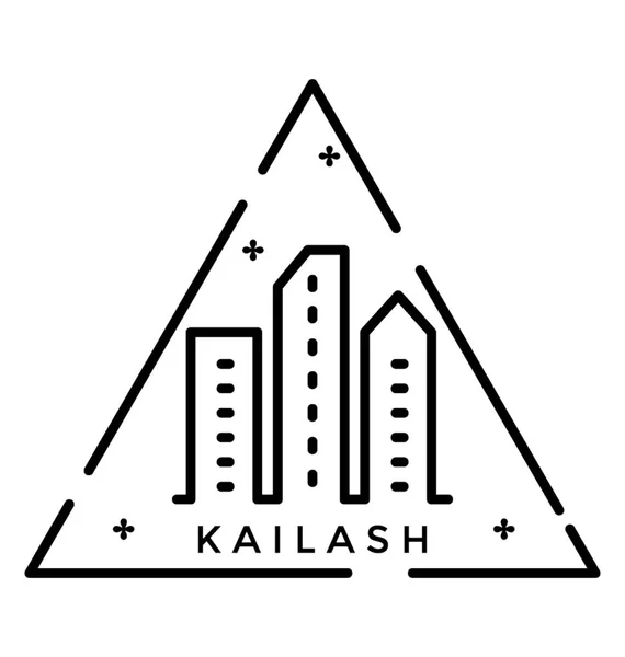 Icono Sello Vectorial Línea Kailash — Archivo Imágenes Vectoriales