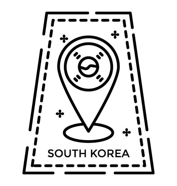 Diseño Icono Sello Corea Del Sur — Vector de stock