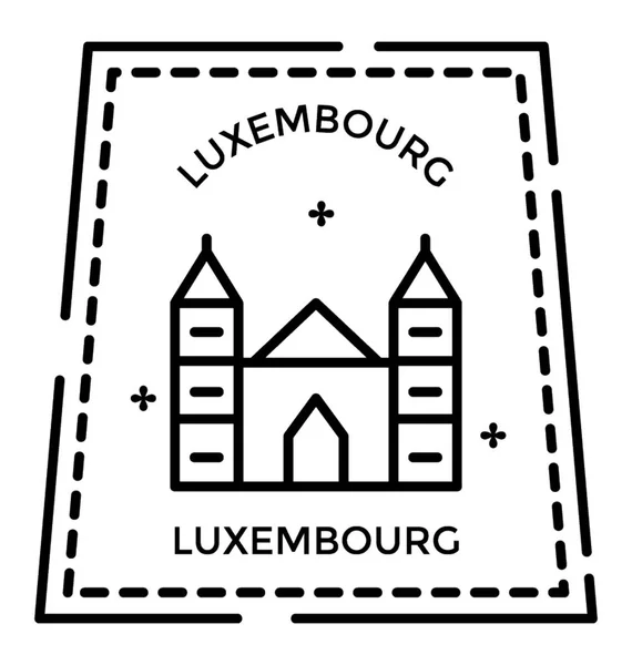 Europeiskt Land Luxemburg Stämpel Ikonen — Stock vektor