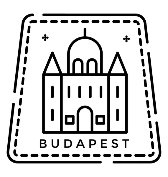 Capital Hungary Ícone Selo Mais Barato — Vetor de Stock
