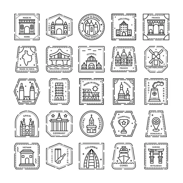 Stamps Icons Vector Pack — Stock Vector