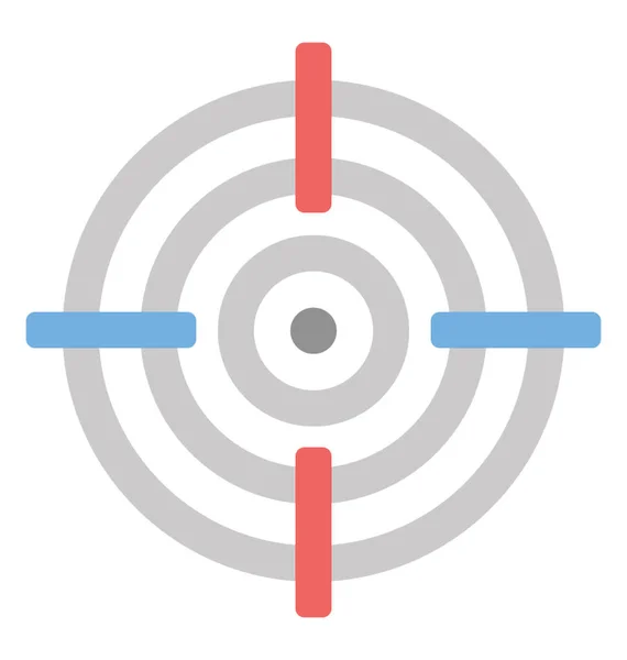 Precision Bullseye Flat Icon — Stock Vector