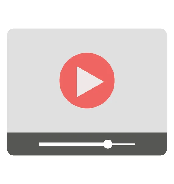 Video Tutorial Icono Plano — Vector de stock