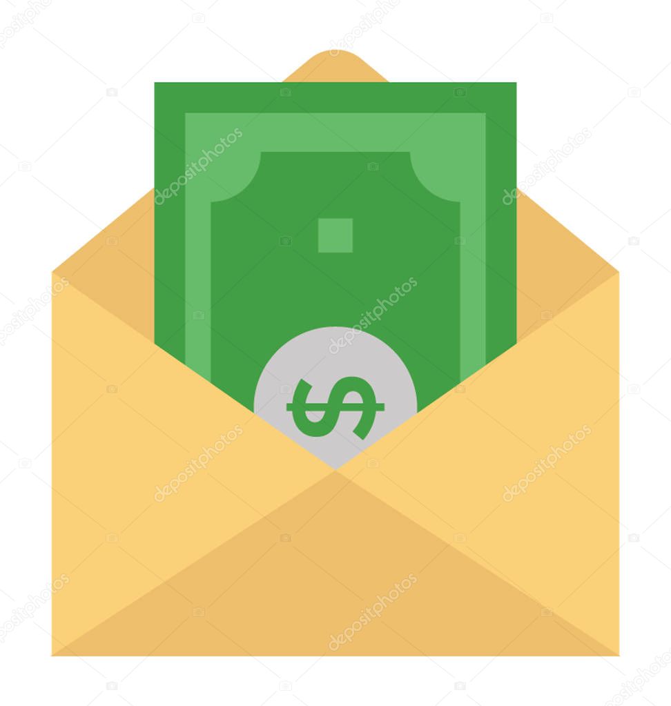 Cash envelope flat vector 