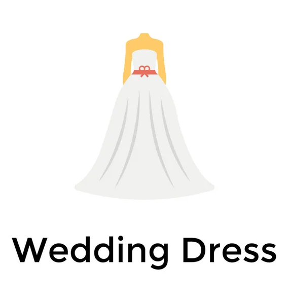 Свадебное Платье Плоская Векторная Икона — стоковый вектор
