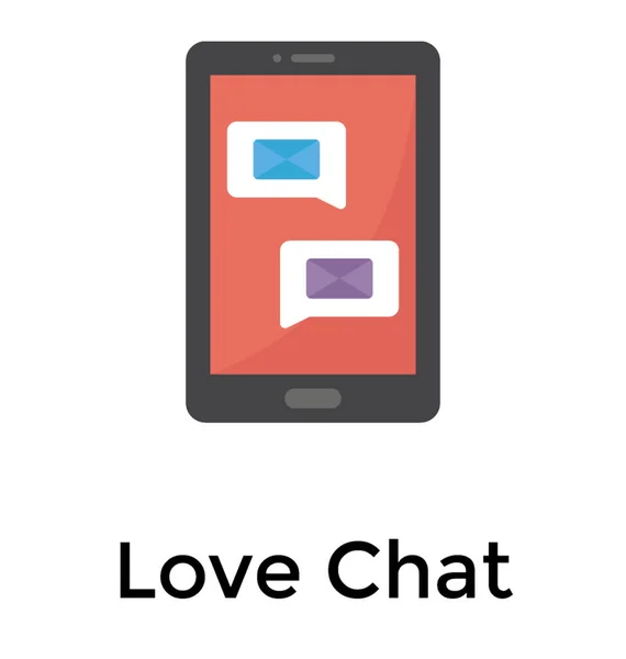 Láska Chat Koncept Plochý Vektorové Ikony — Stockový vektor